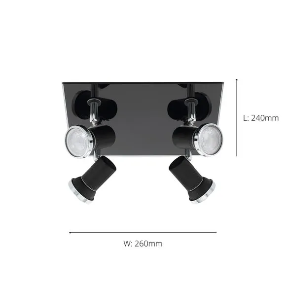 EGLO Tamara LED 4 Light Bathroom Semi Flush Spotlight 6