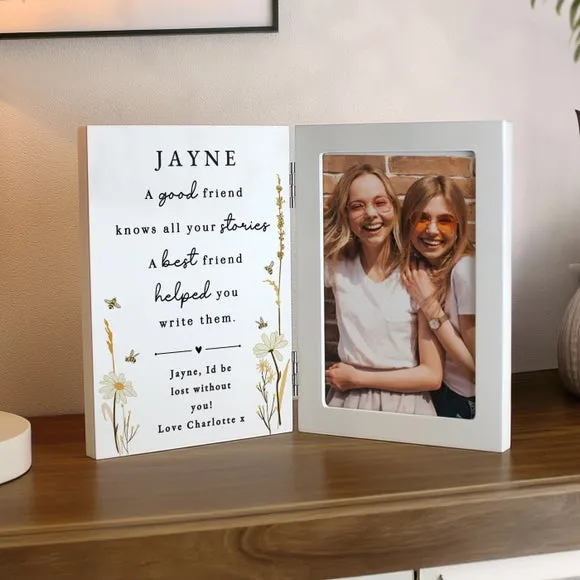Personalised Friend Wooden Hinged Photoframe 2