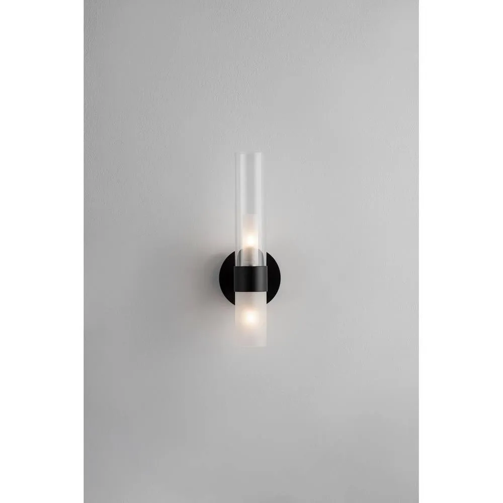 Netlighting Century Wall Lamp Matt Black Clear Frost LED G9 2x5W 3