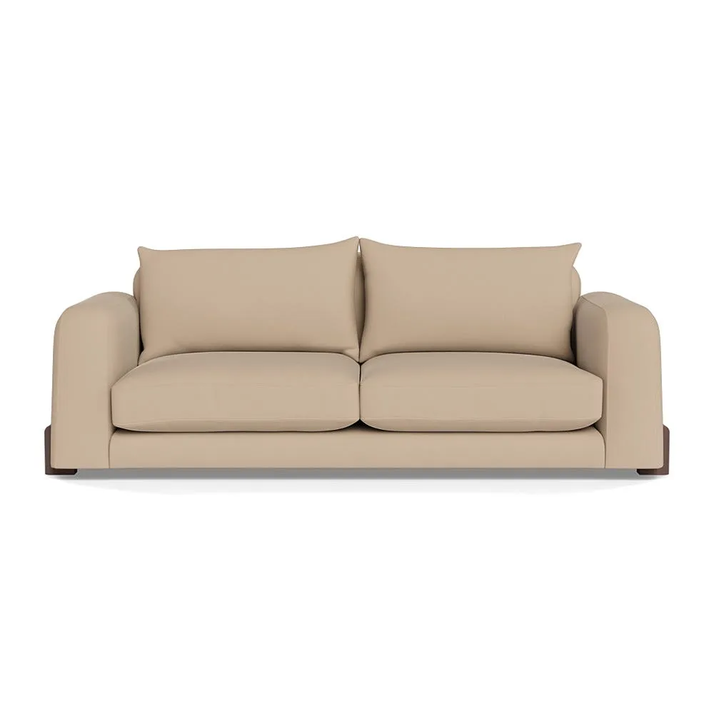Heal's Nuvola 4 Seater Sofa Capelo Linen-Cotton Bamboo Walnut Stained Oak Feet 2