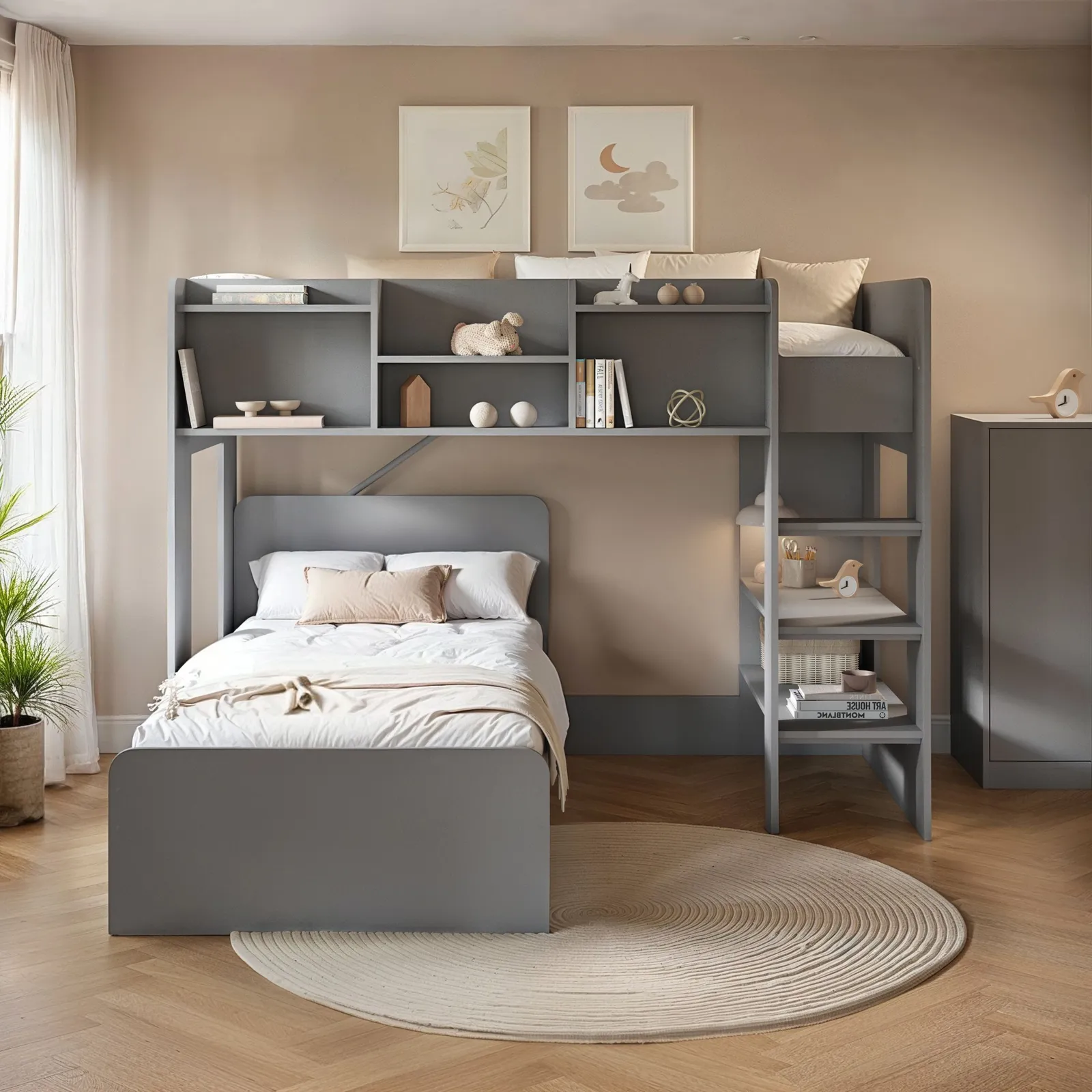 Flair Wizard L Shaped Bunk Bed in Grey 2