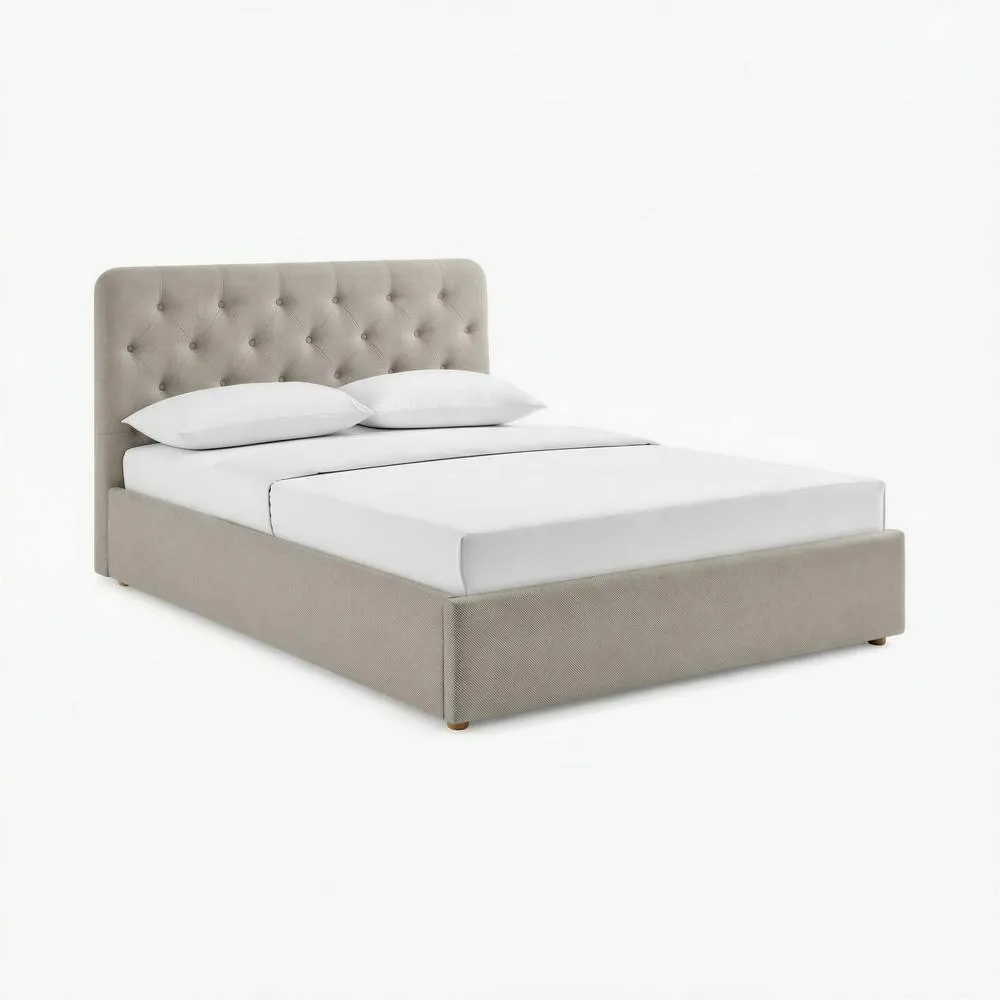 FurnitureboxUK Hayden Beige Fabric Ottoman Bed Frame 3