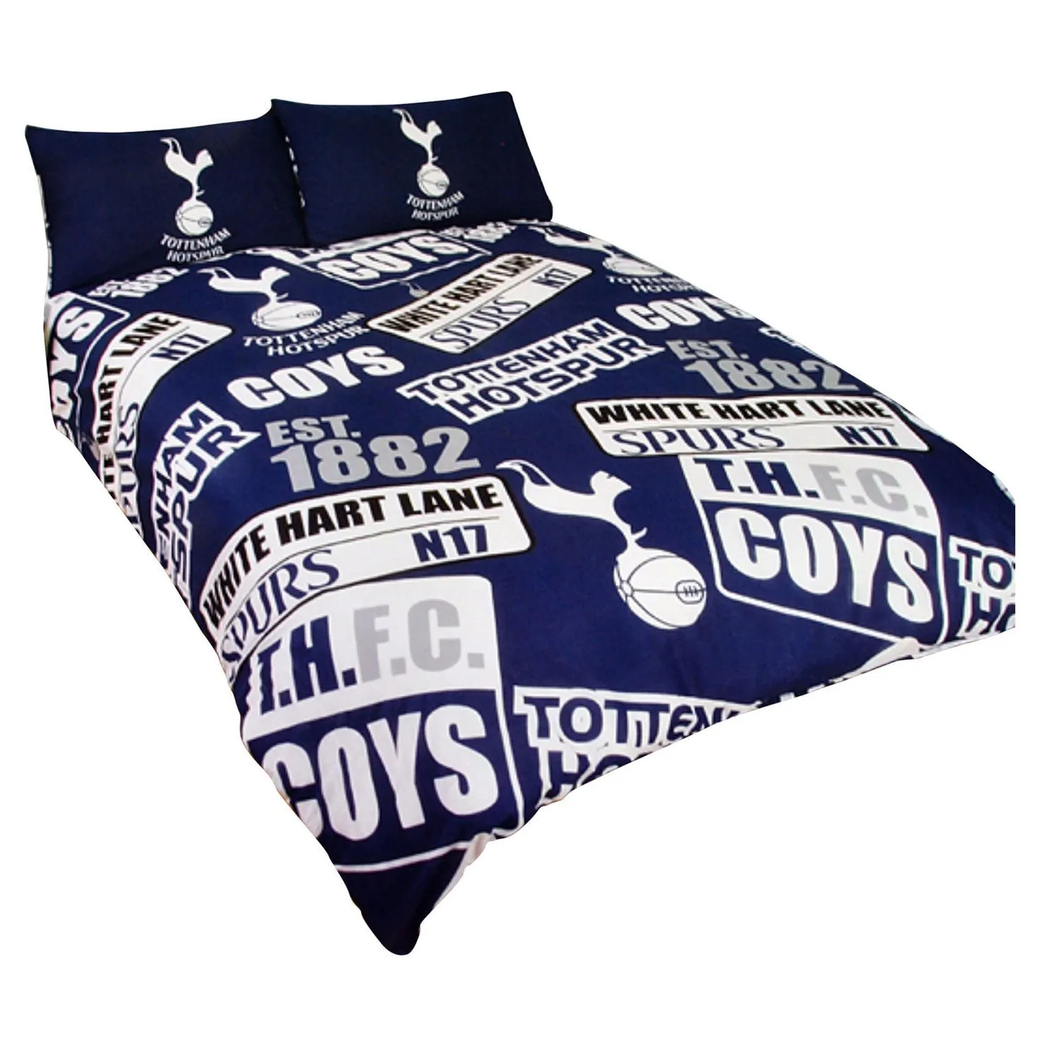 Tottenham Hotspur FC Official Patch Football Crest Duvet Set in Navy
