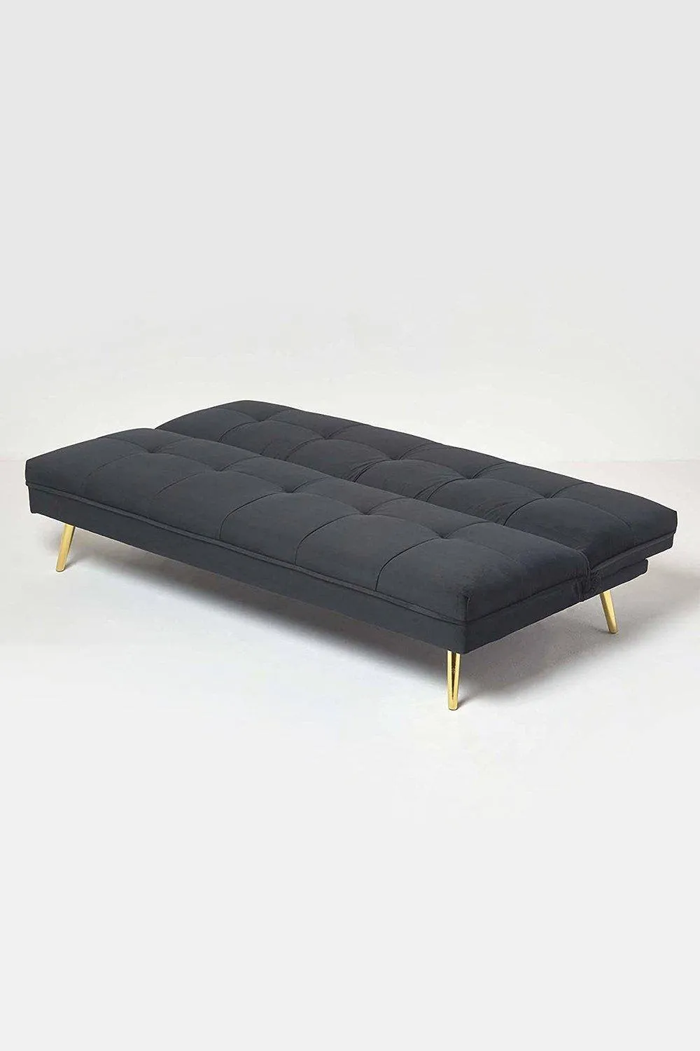 Homescapes Laurie Velvet Click Clack Sofa Bed in Black 3