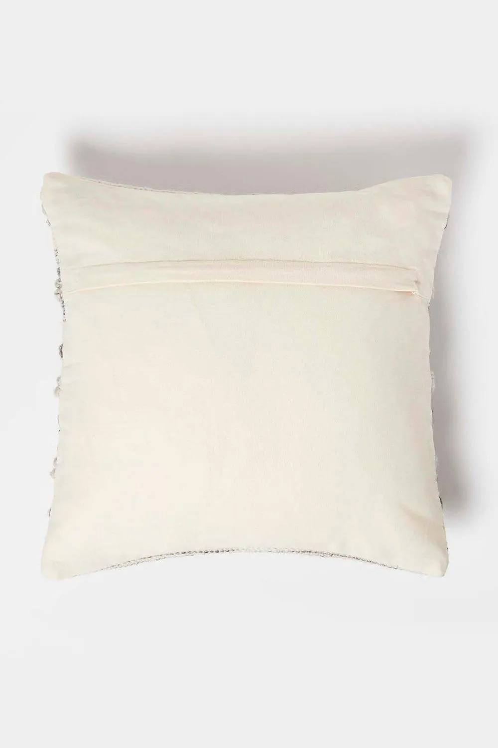 Homescapes Fyn Handwoven Braided Beige & Grey Kilim Cushion 3