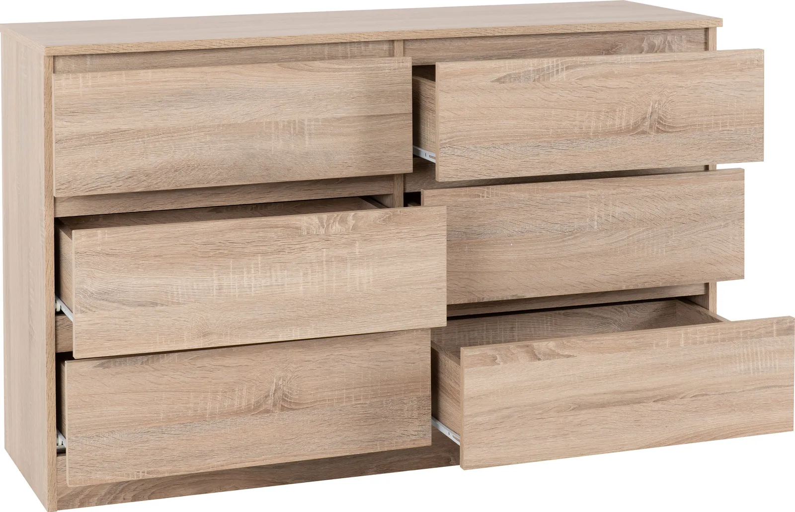 Seconique Malvern 6 Drawer Chest in Light Oak 3
