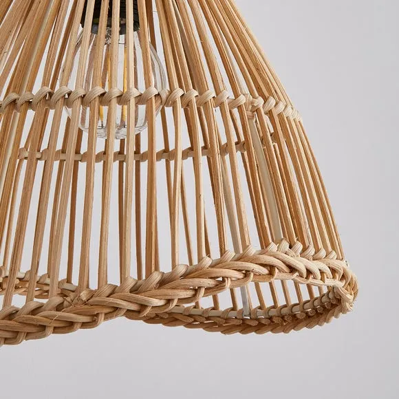 Elements Jaula Rattan Plug In Wall Light 3