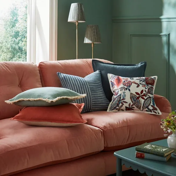 Canvas Fringed Cotton Square Cushion 4