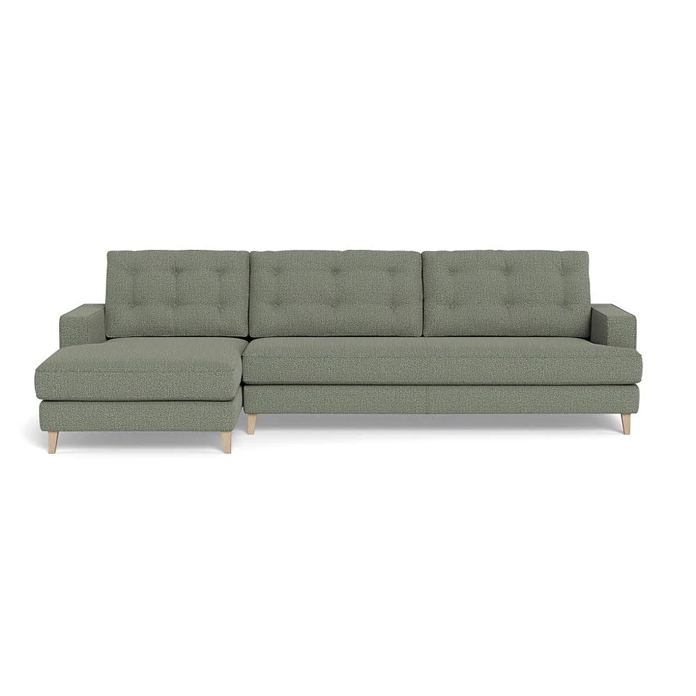 Heal's Mistral Left Hand Facing Corner Sofa Boucle Tweed Lapis Natural Beech Feet 2