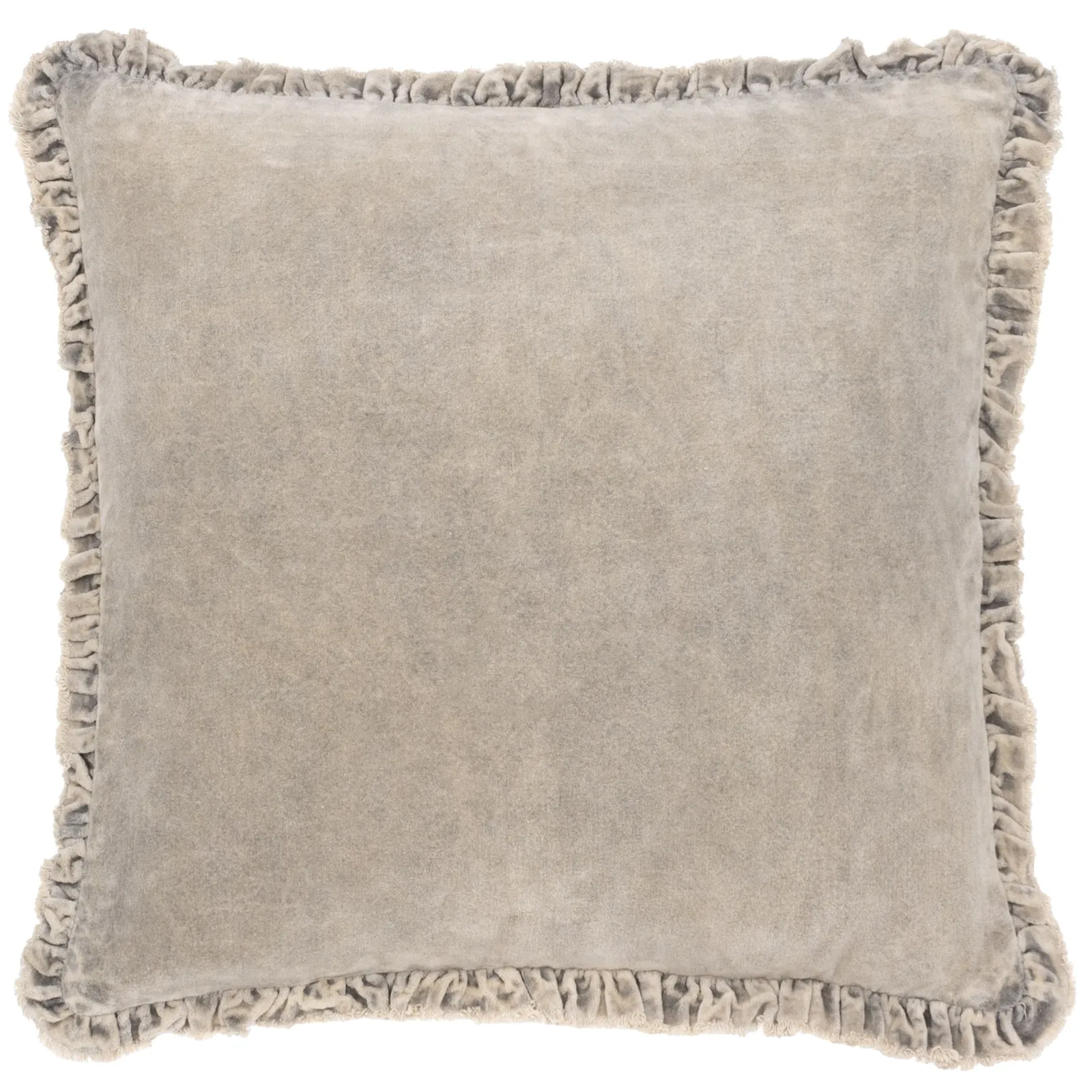 Yard Bertie 100% Cotton Velvet Cushion in Light Beige 2