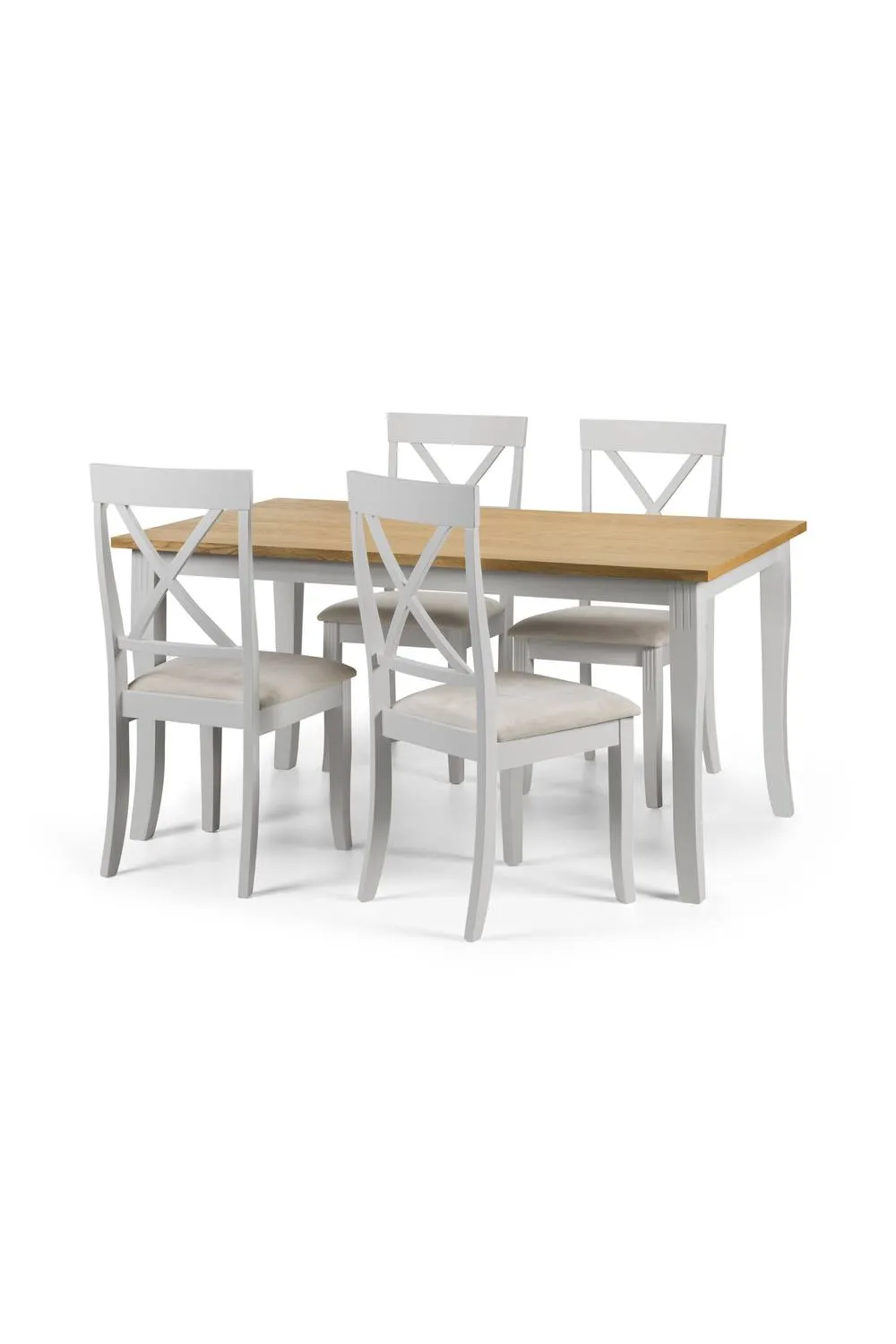 Julian Bowen Davenport Rectangular 4-6 Seater Dining Table in Grey 4
