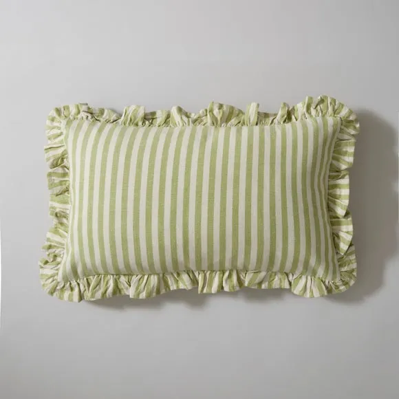 Pride & Joy Linford Frill Sage Cushion 3