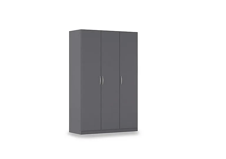 Impulse 136cm 3 Door Décor Hinged Wardrobe - Metallic Grey
