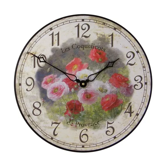 French Poppies Wall Clock 2