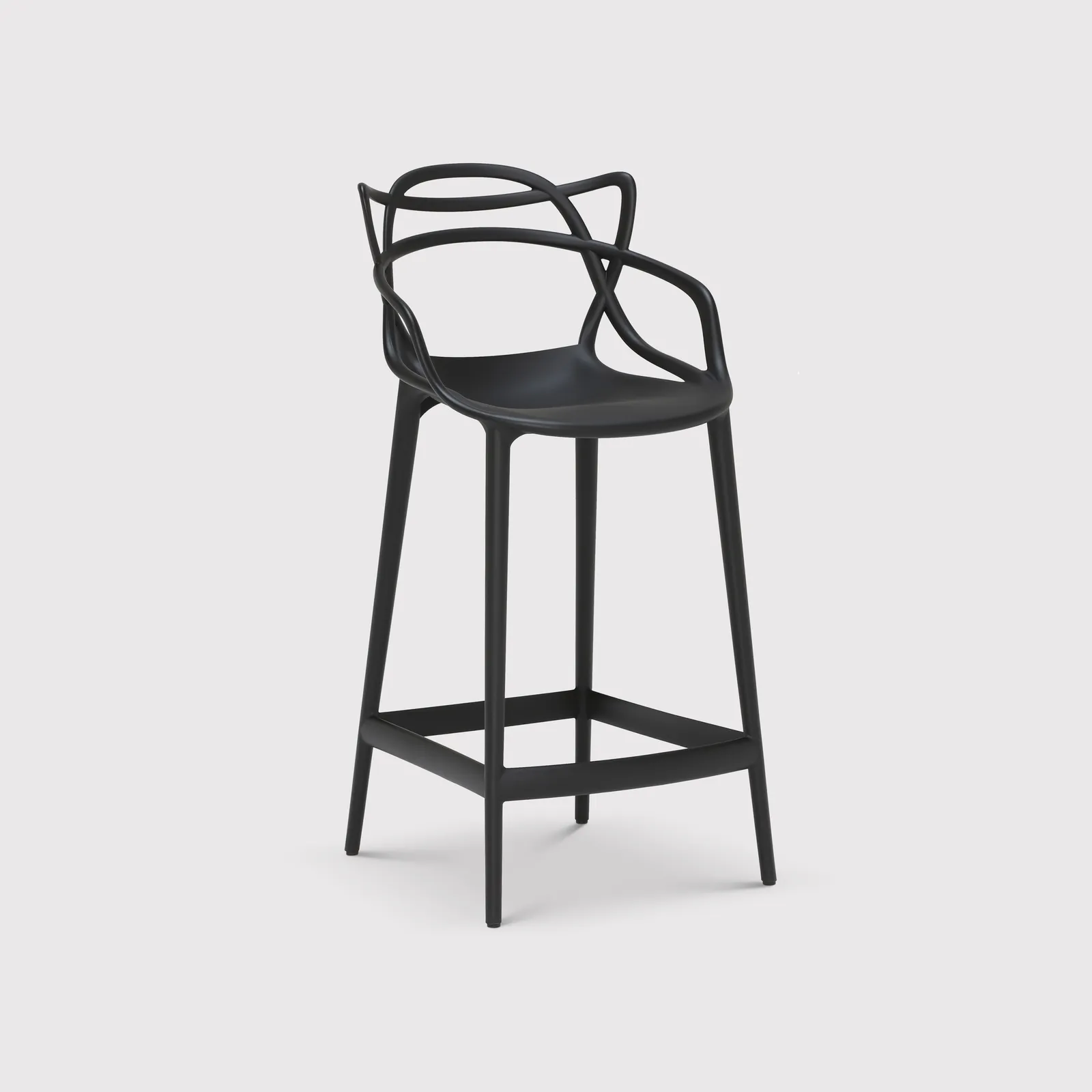 Kartell Masters High Dining Stool Height 75Cm, Black Plastic | Barker & Stonehouse 2