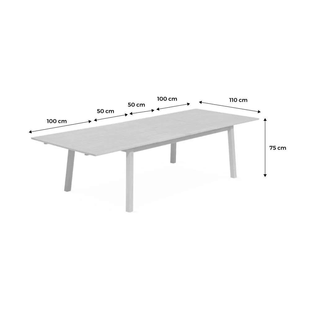 sweeek 10 To 12-seater Extendable Wooden Garden Table in Light Brown 6