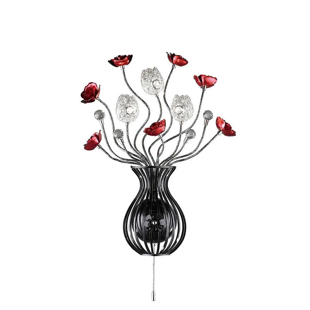 Netlighting (DH) Bonita Wall Lamp 3 Light G4 BlackRedCrystal NOT LEDCFL Compatible in Grey