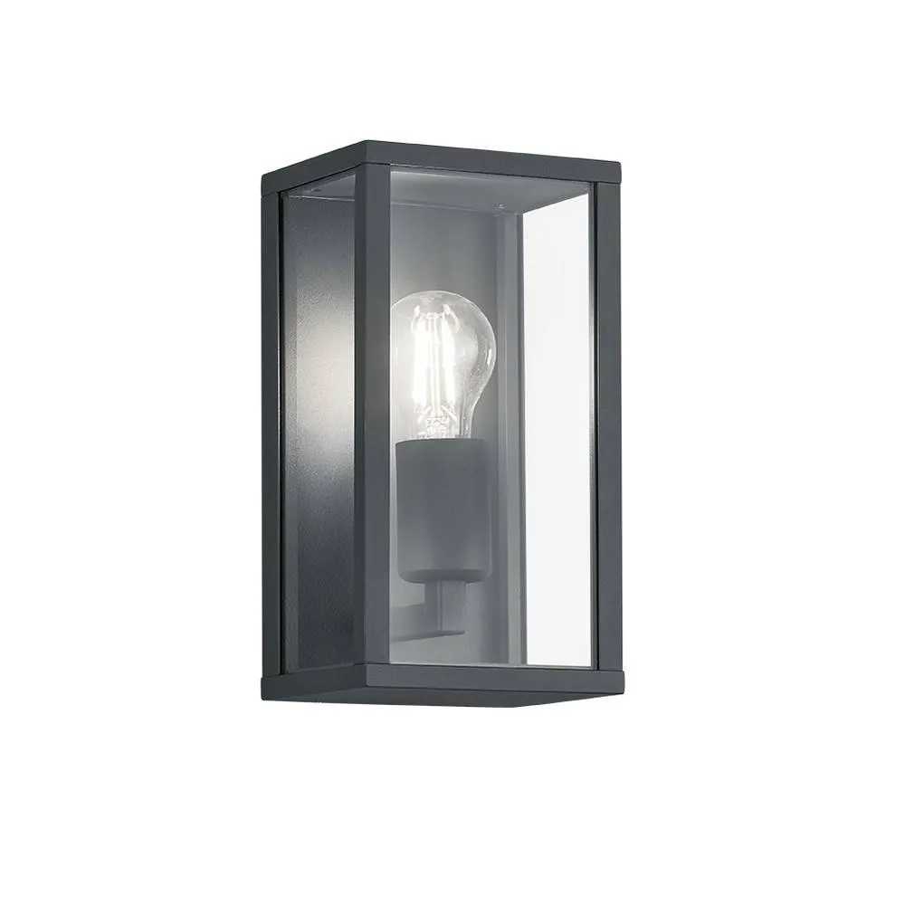 Netlighting Garonne Modern Outdoor Wall Lantern Anthracite IP44 UK Stock in Black