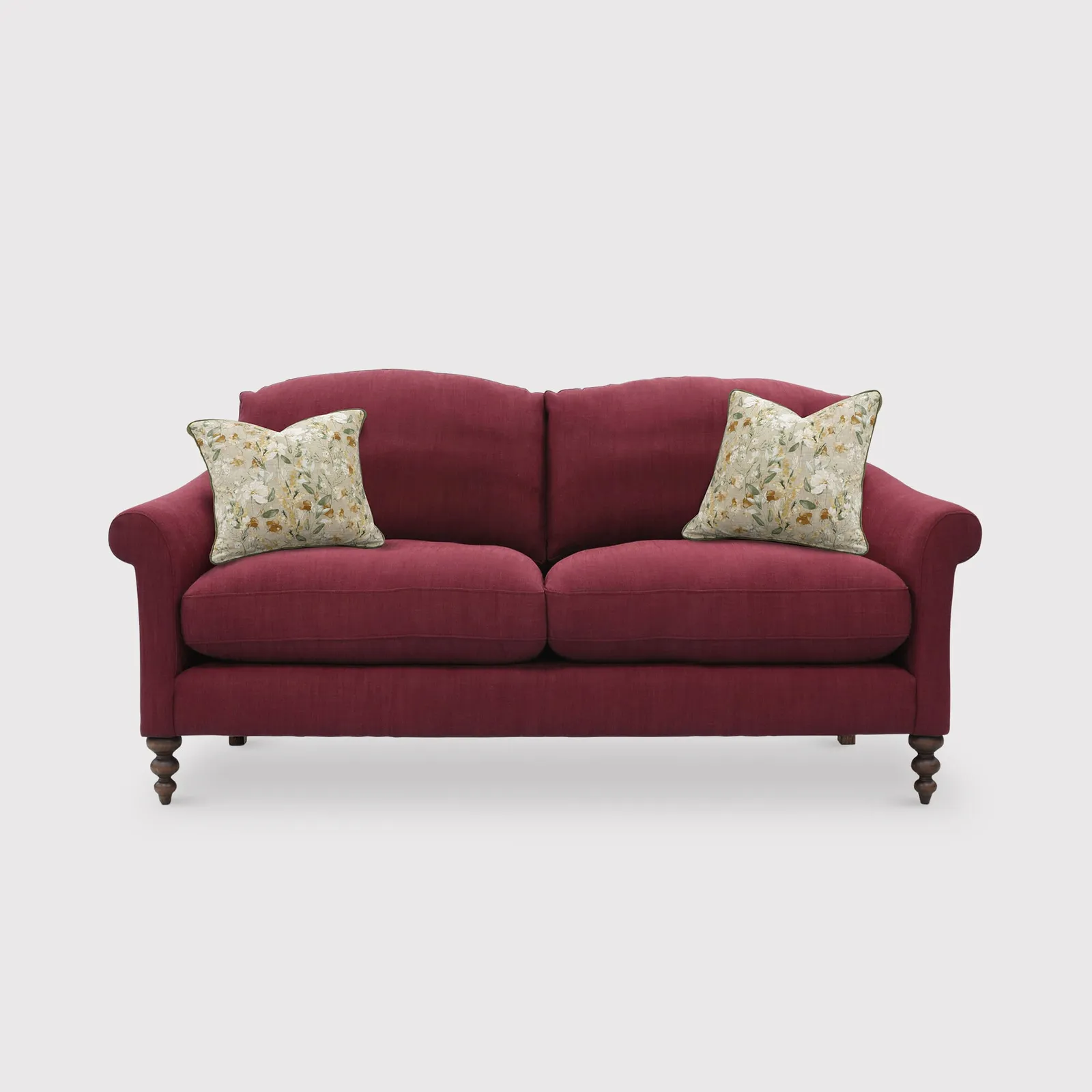 English Heritage Clover 26 Small Sofa With Pre Set Scatters, Red | Barker & Stonehouse 1