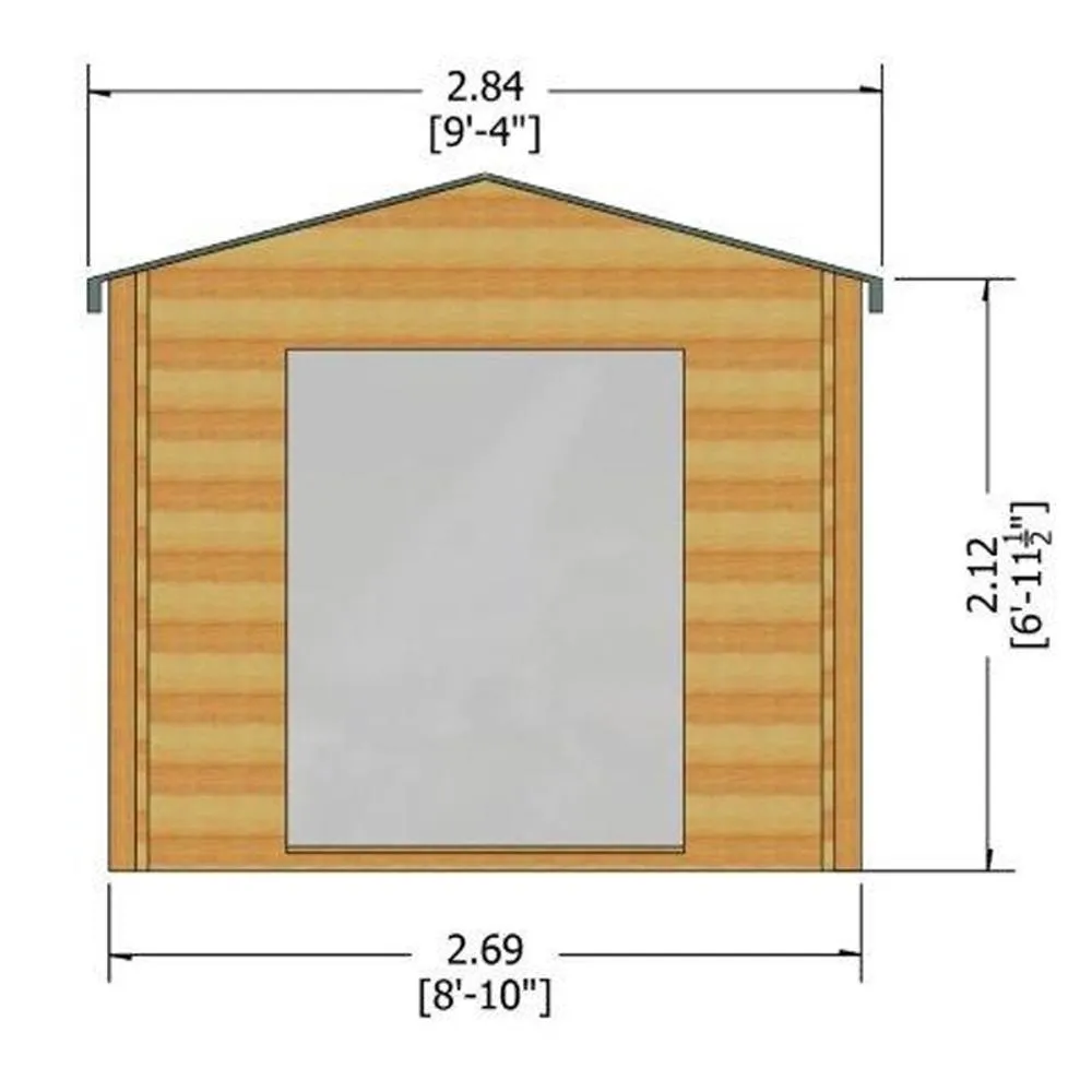 Shires Bradley Log Cabin Home Office Garden Room Approx 9 x 9 Feet in Light Brown 2
