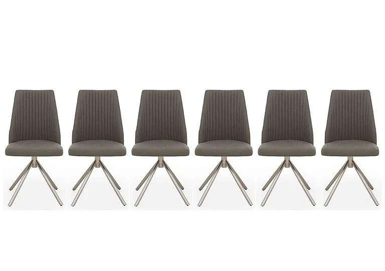 Grigio Set of 6 Swivel Dining Chairs