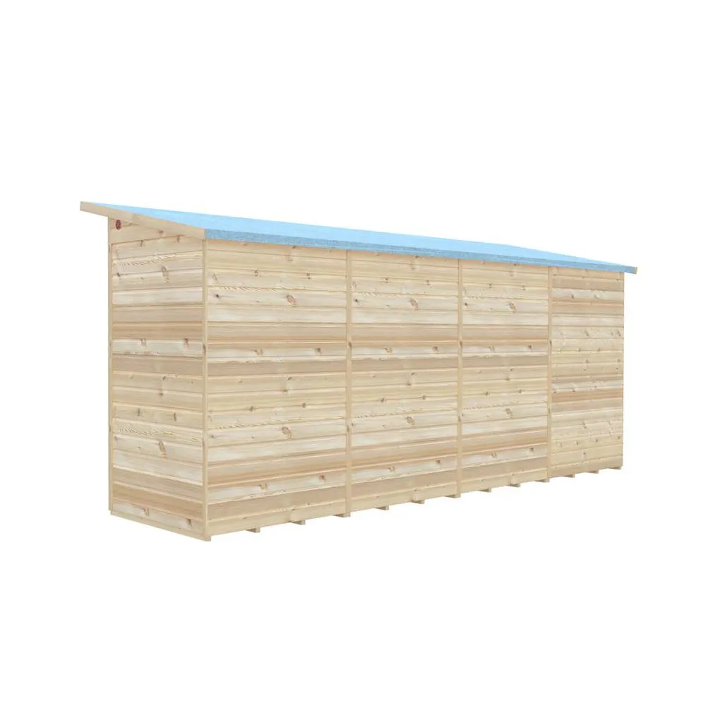 Shires Lela 16x4 Summerhouse including Storage - L125.8 x W476 x H229.9 cm in Light Brown 5