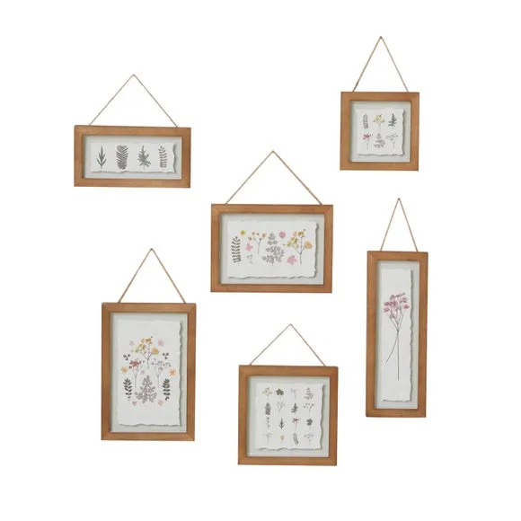 Set of 6 Pretty Boho Dried Floral Framed Prints 4