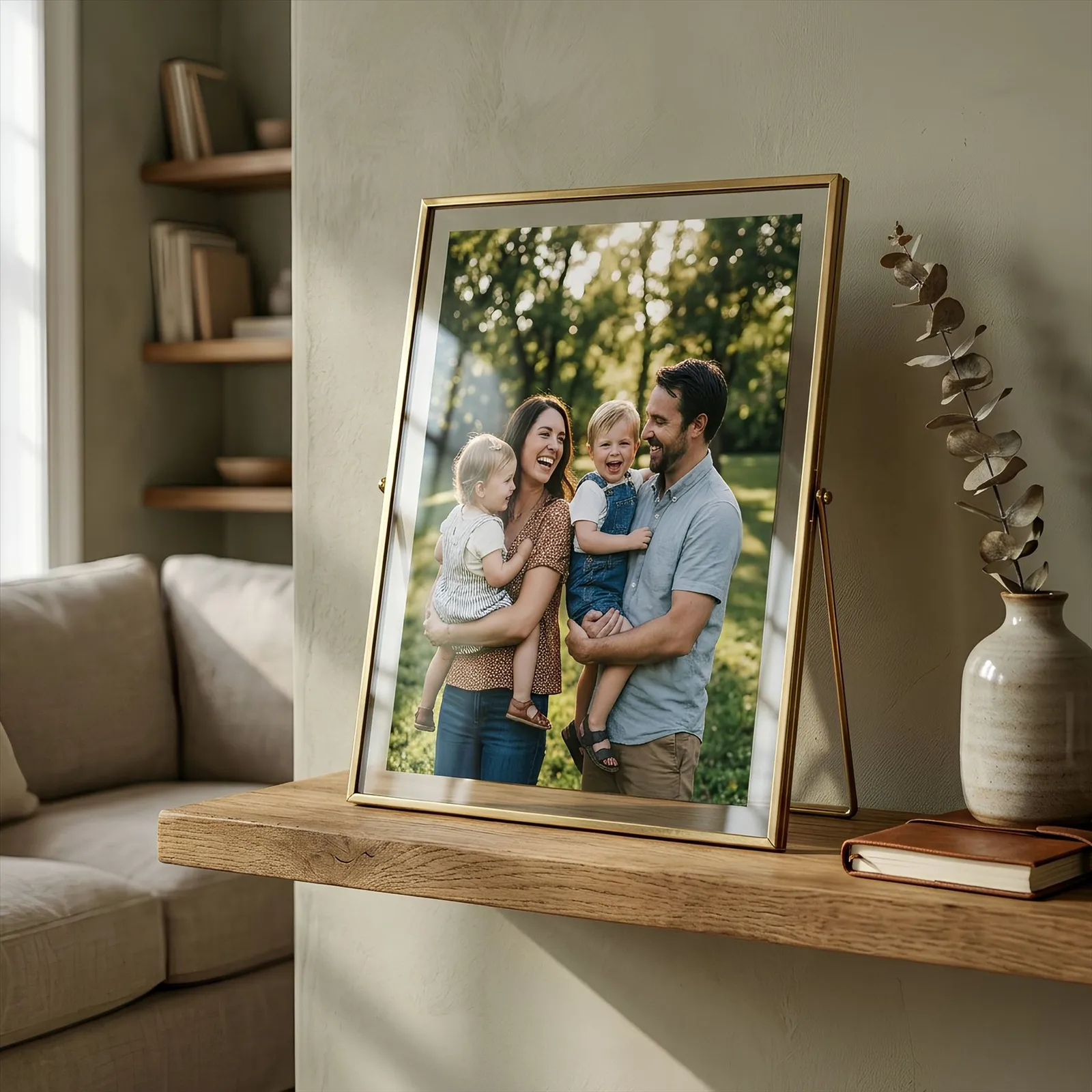 Nicola Spring Standing Metal Photo Frame - 8" x 10" - Picture Display Poster Frame in Gold 6