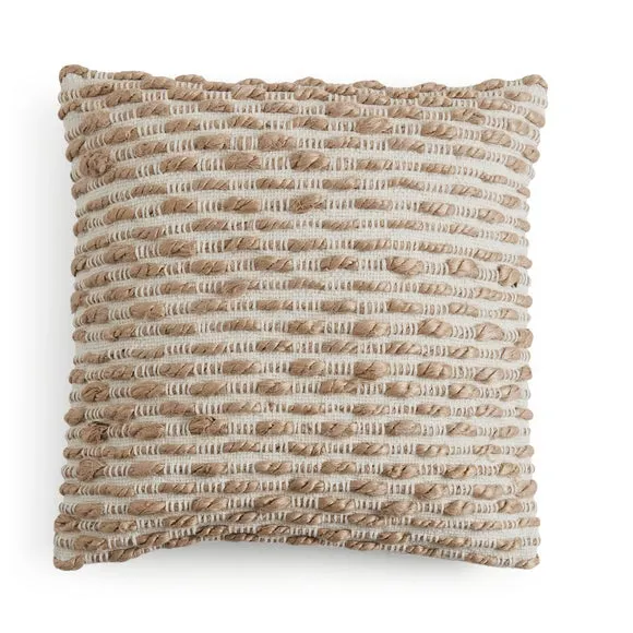 Jute Loop Striped Square Cushion 3