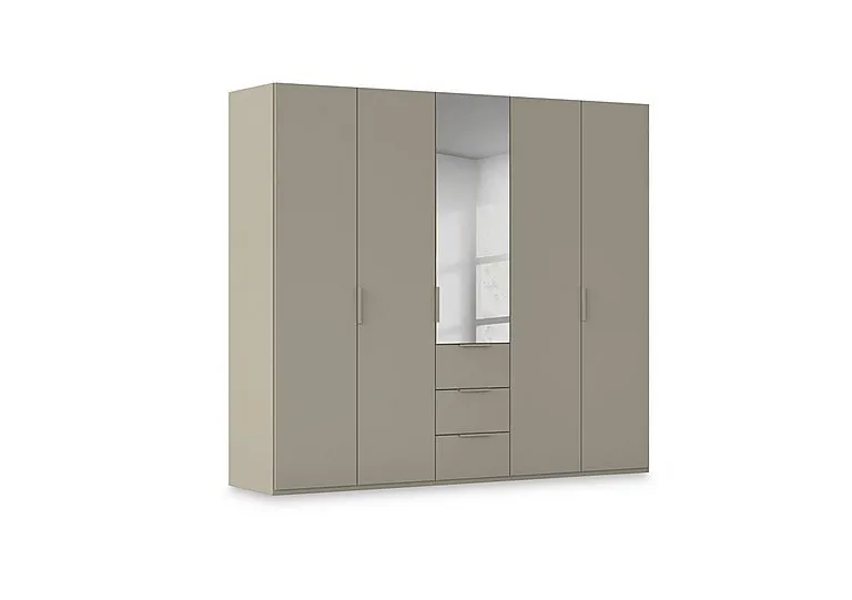 Haven 251cm 5 Door Combi Décor Wardrobe with 4 Décor Doors and 1 Mirror Door