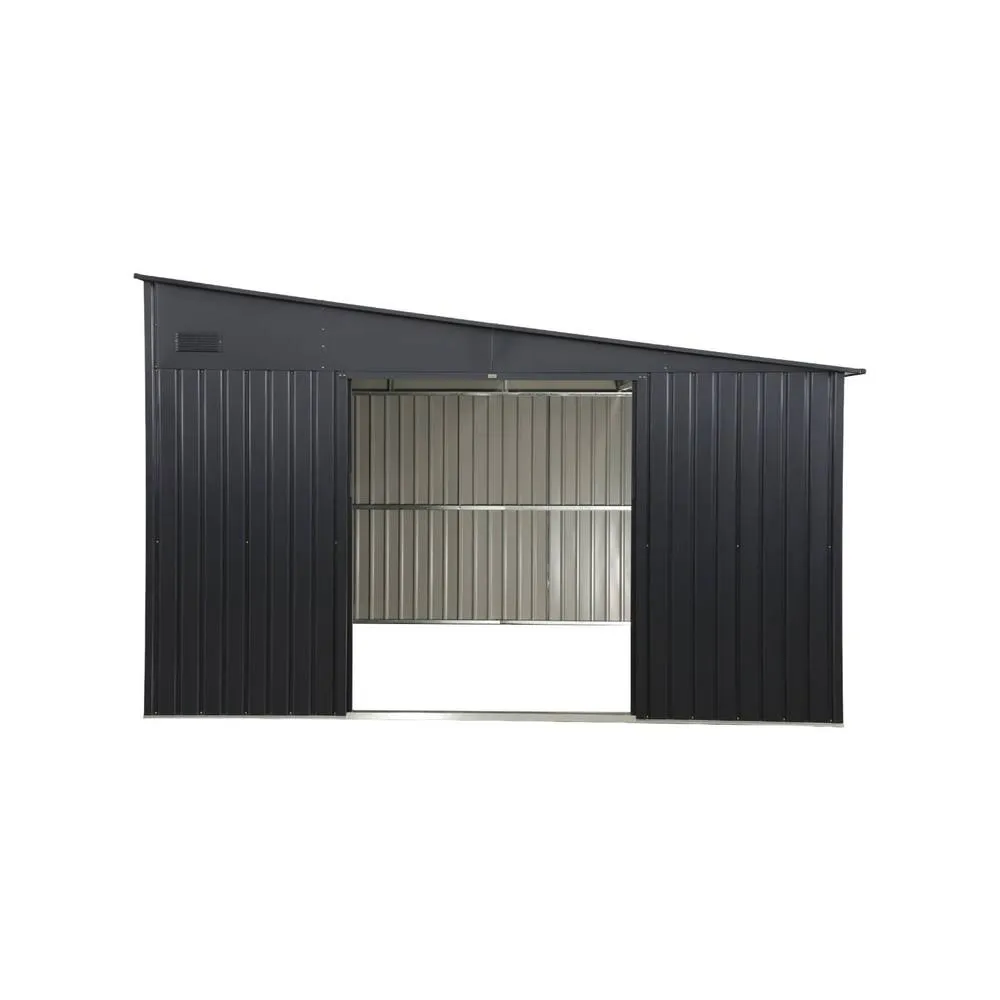 sweeek 11.01 m² galvanized steel lean-to garden shed with anchoring kit in Dark Grey 6