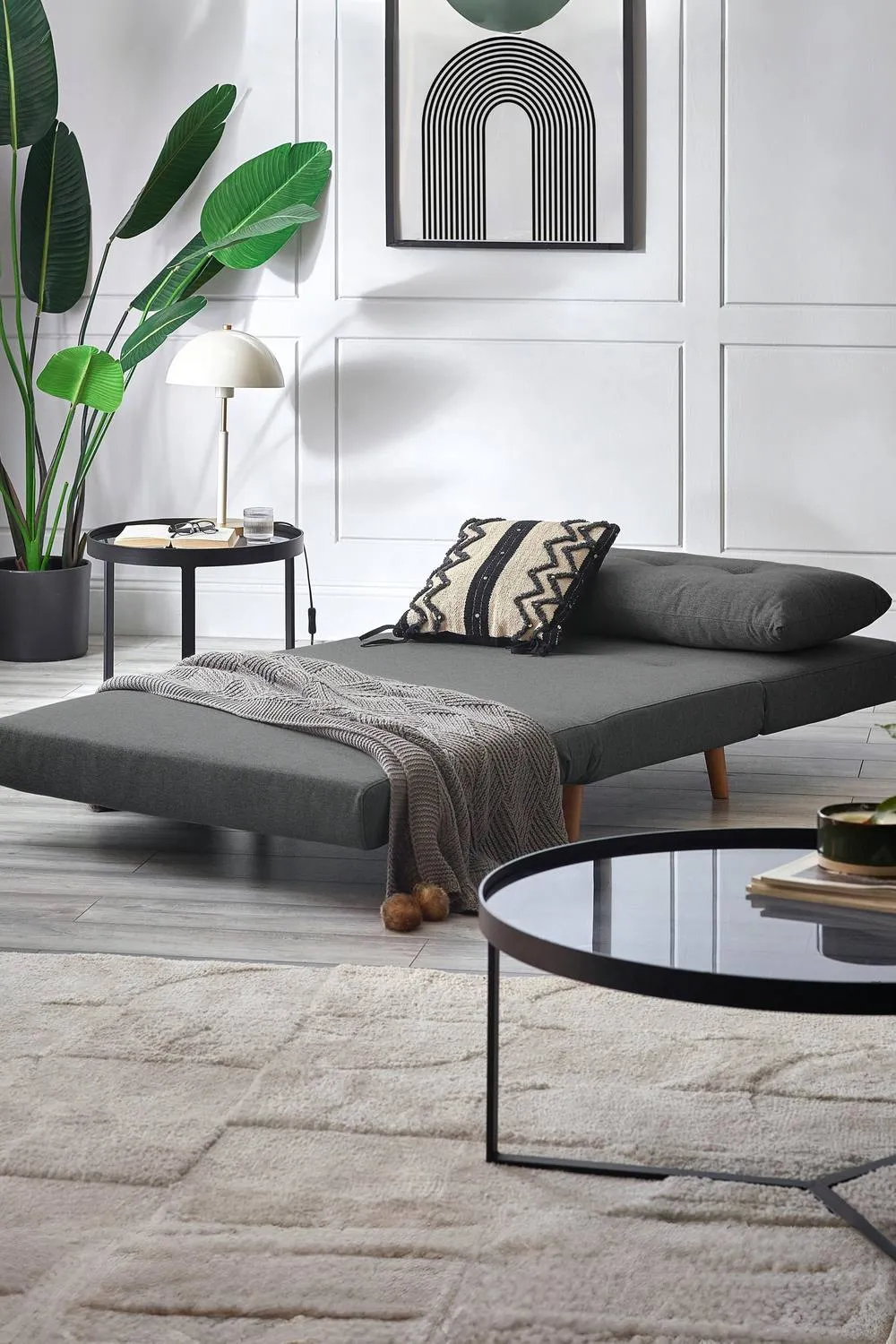 Julian Bowen Rowan Upholstered Chair Bed in Mid Grey 2