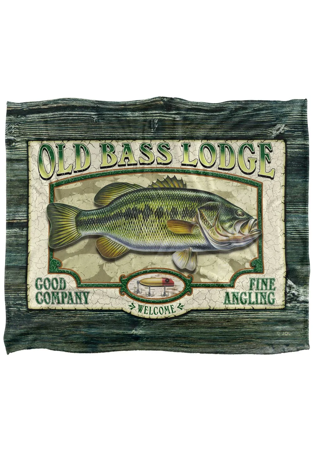 JQ Licensing Old Bass Lodge Sign Silky Touch Super Soft Throw Blanket 152 X 127 cm in White