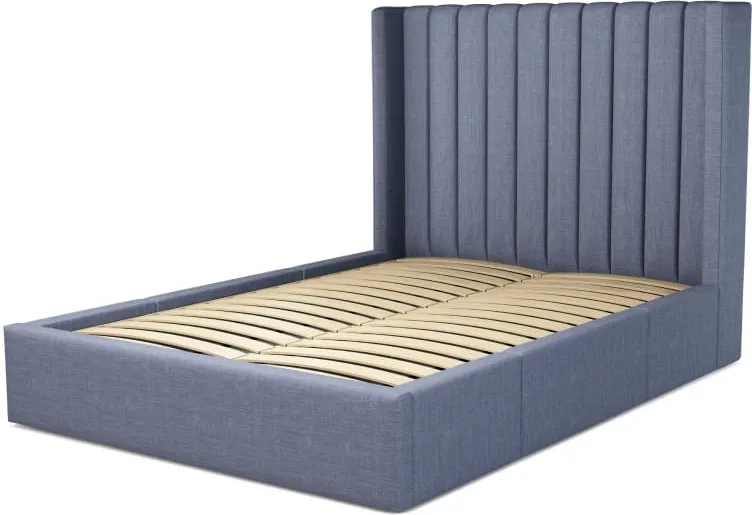 Cory Double Bed with Storage Drawers, Denim Cotton