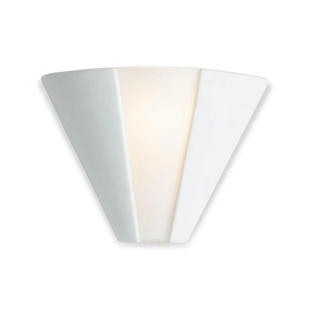 Netlighting Ceramic 1 Light Indoor Wall Uplighter 100W Unglazed Acid White Glass E27 in Clear