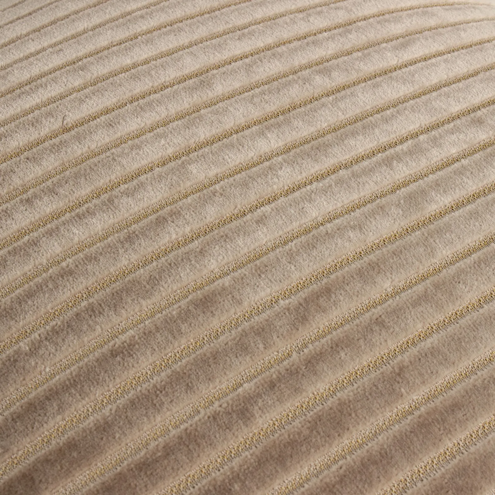 Paoletti Savoy Stripe Velvet Cushion in Beige 5