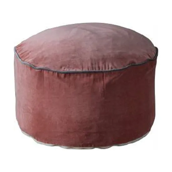 Arabella Velvet Upholstered Pouffe In Blush