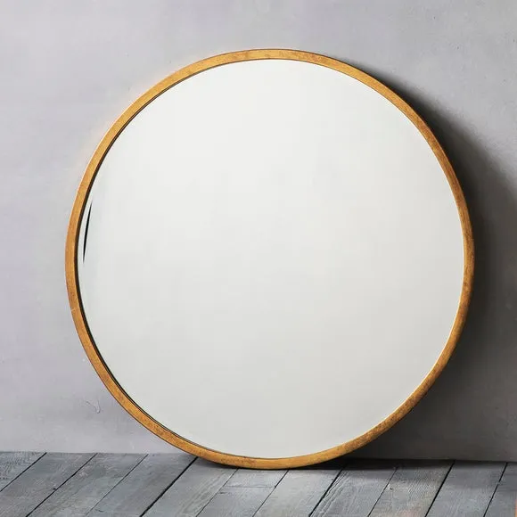 Crossland Grove Biggins Round Antique Gold Wall Mirror - 800 X 800mm, Gold