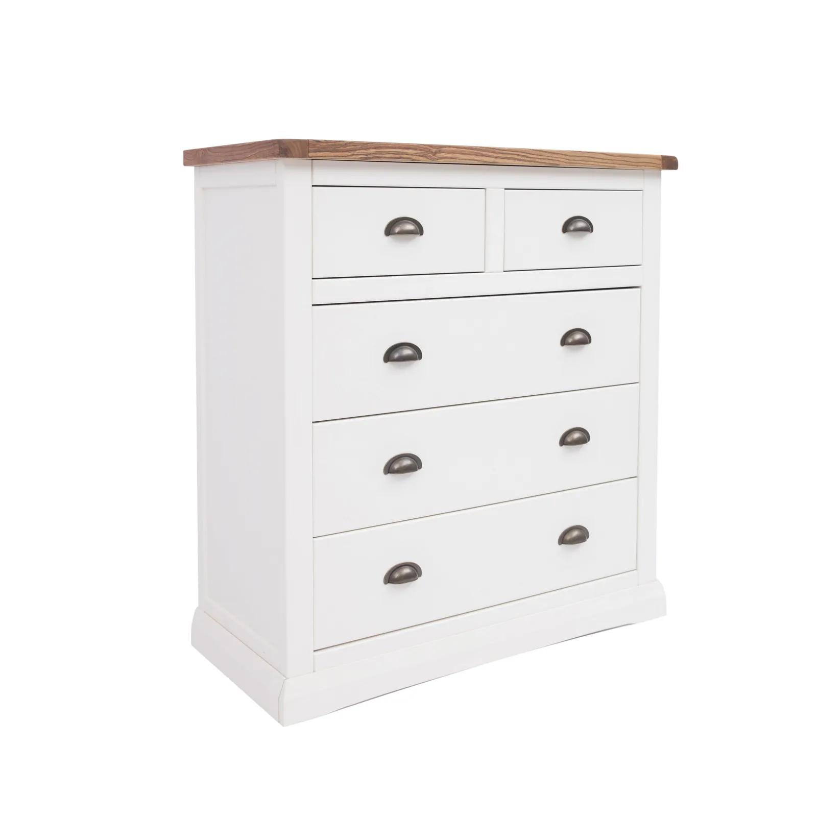 Cabinet Bits Cosenza 5 Drawer Chest of Drawers Brass Cup Handle in Off-White 2