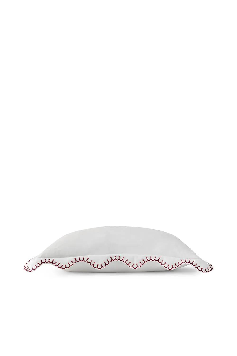 CHRISTY 'Lucerne Scallop' Luxury Cotton Sateen Boudoir Cushion in Raspberry 4