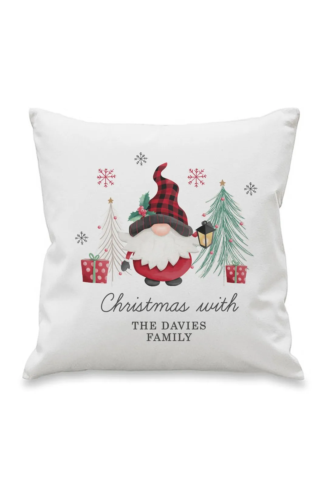 Personalised Memento Company Personalised Gonk Christmas Cushion in White
