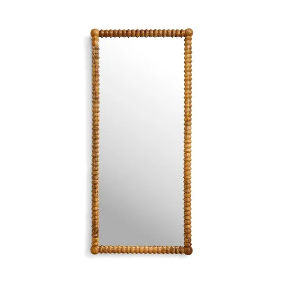 Turned Mango Wood Rectangle Full Length Wall Mirror 3