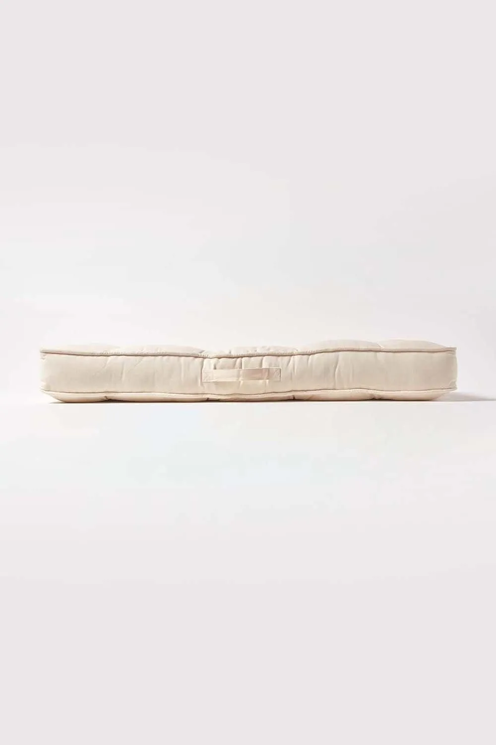 Homescapes Cotton 2 Seater Booster Cushion in Cream 5