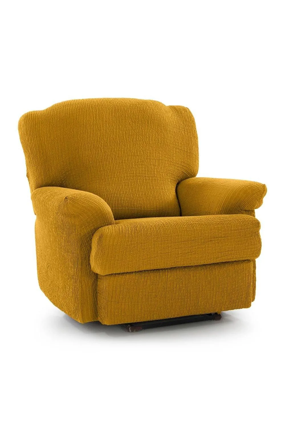 Homescapes Recliner Seat 'Iris' Armchair Cover Elasticated Slipcover Protector in Mustard