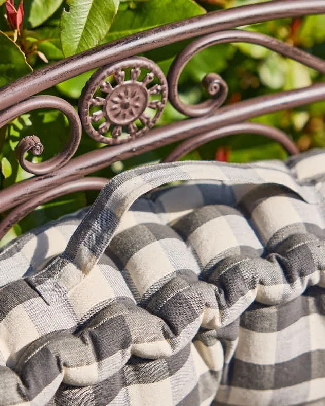 Dibor Traditional Grey Striped Summer Outdoor Garden Bench Cushion L112cm x W44cm 5