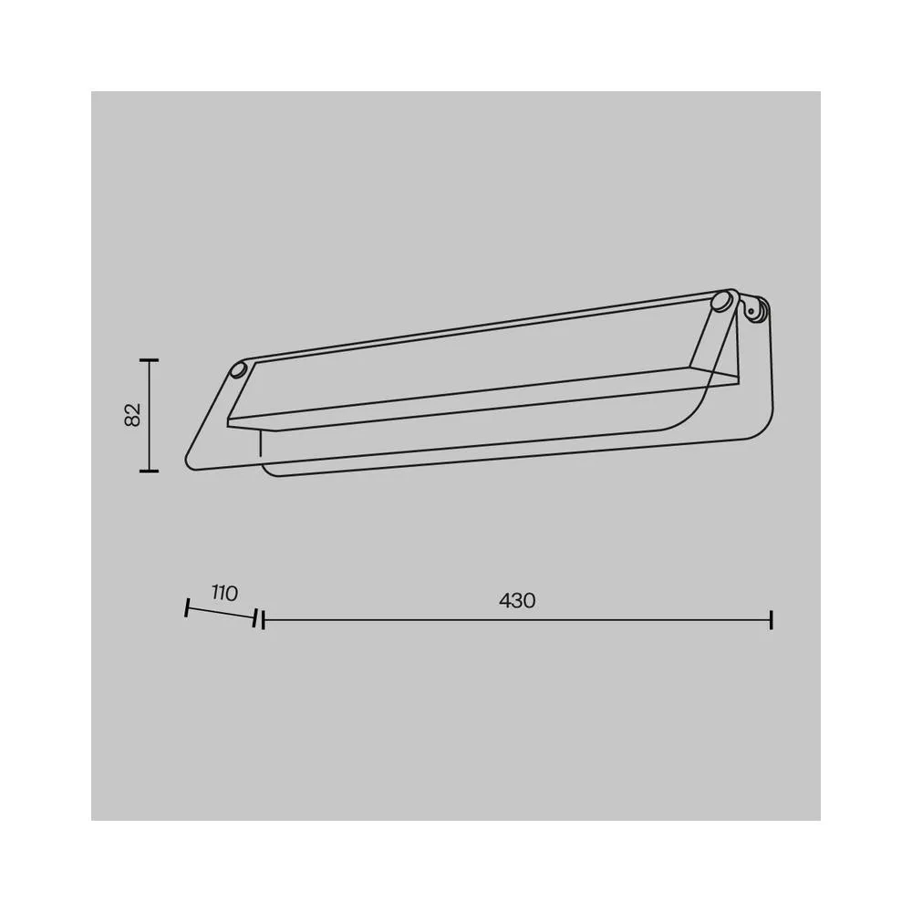 Netlighting Flat Modern 43cm Wall Lamp Black 3000K 1150lm Amber Shade 2