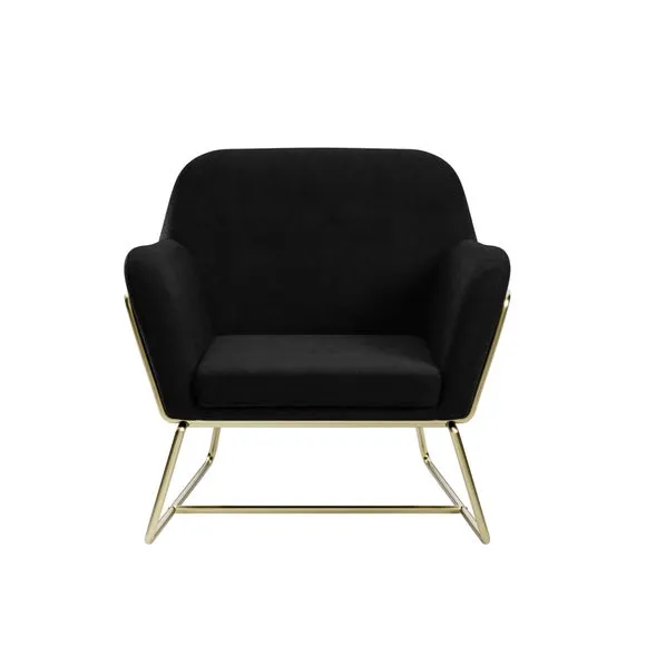 Charles Metal Leg Velvet Occasional Chair 2