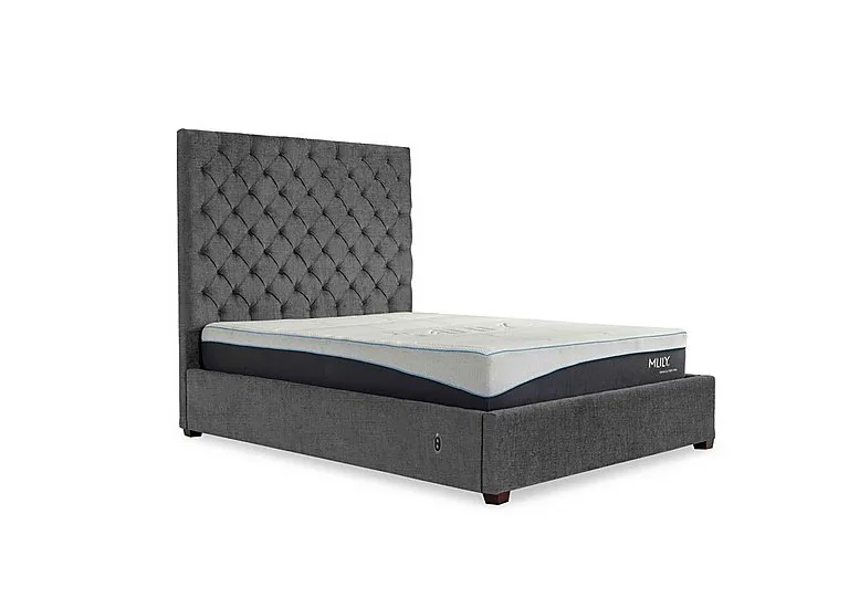 Charlotte 160cm Headboard Electric Ottoman Bed Frame - Double - Kashmir Smoke