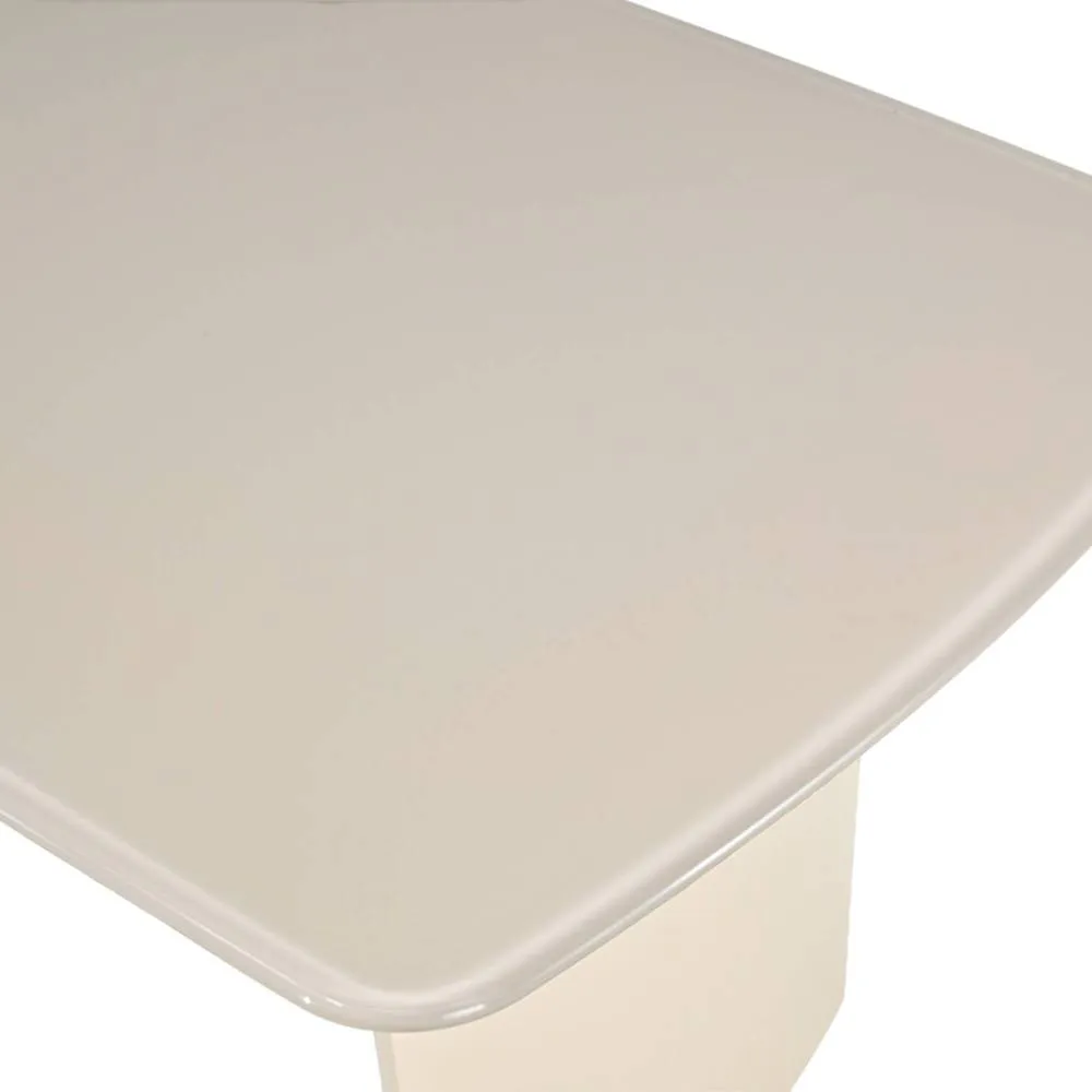 sweeek Dining table with tempered glass top, sandblasted finish, seats 8 in Cream 4