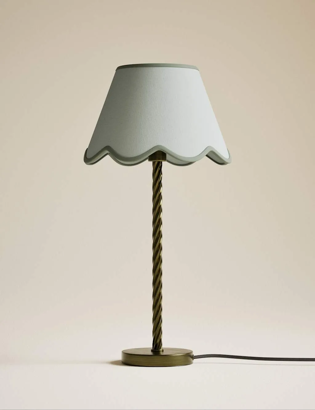 M&S Scallop Trim Lamp Shade Sage